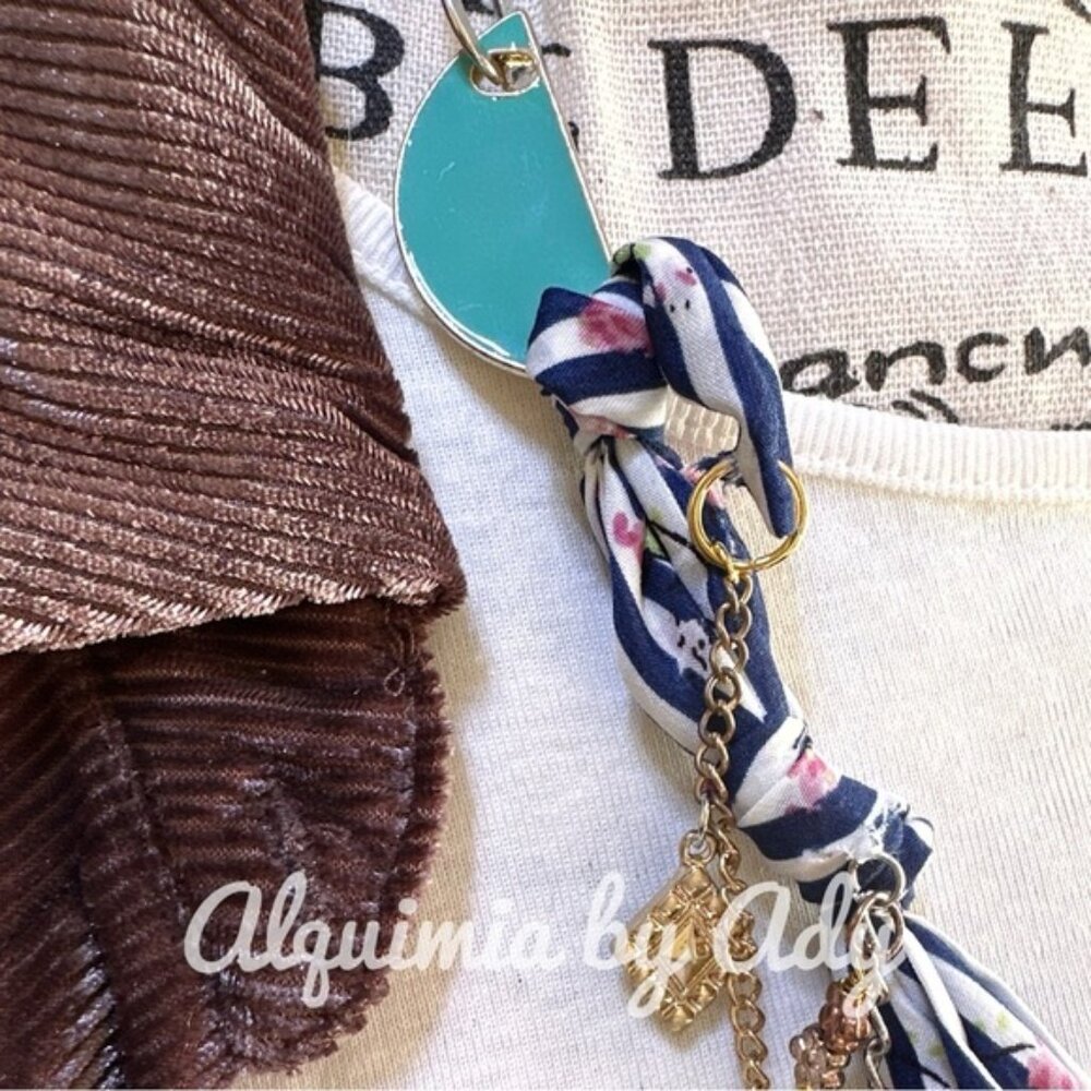 Turquoise layered statement bandana necklace - Picture 3 of 6